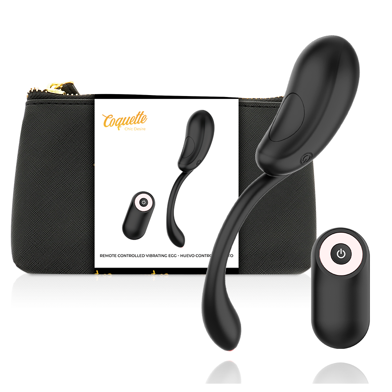 COQUETTE CHIC DESIRE - HUEVO CONTROL REMOTO RECARGABLE NEGRO - GOLD