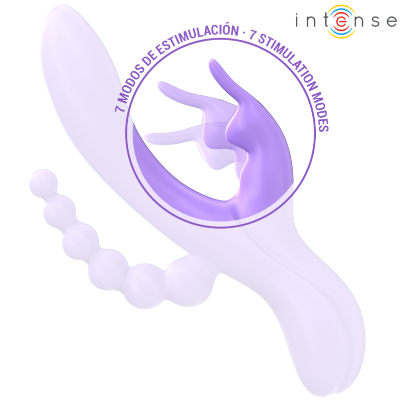 INTENSE - MIKO TRIPLE VIBRADOR RABBIT and ESTIMULADOR and ANAL 7 VIBRACIONES MORADO