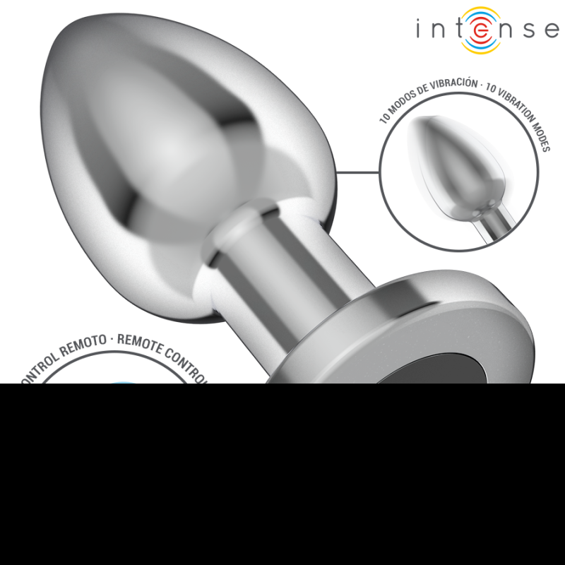 INTENSE - PLUG ANAL 10 VIBRACIONES METAL CON CONTROL REMOTO L