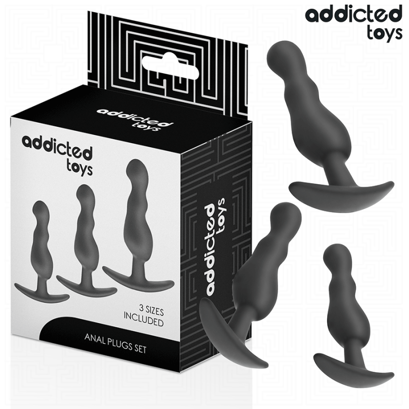 ADDICTED TOYS - SET DE 3 PLUG ANAL SILICONA MODELO 1