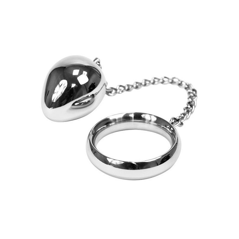 METAL HARD - COCK RING 40MM CADENA CON BOLA METAL