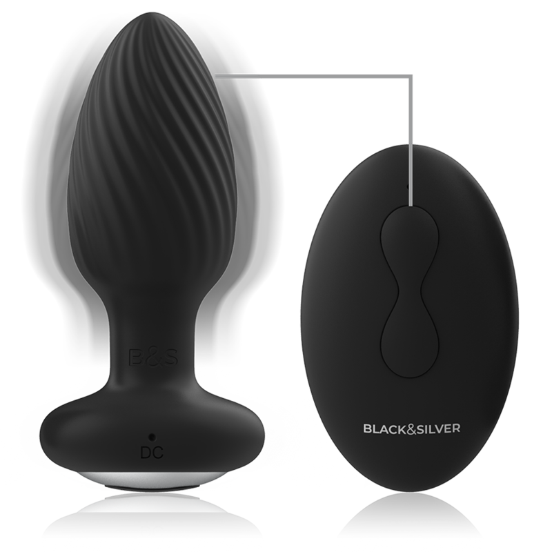 BLACKandSILVER - WELLS PLUG ROTADOR ANAL SILICONA CONTROL REMOTO