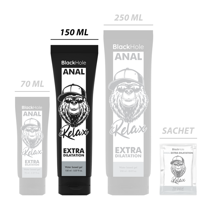 BLACK HOLE - GEL BASE AGUA DILATACIÓN ANAL 150 ML