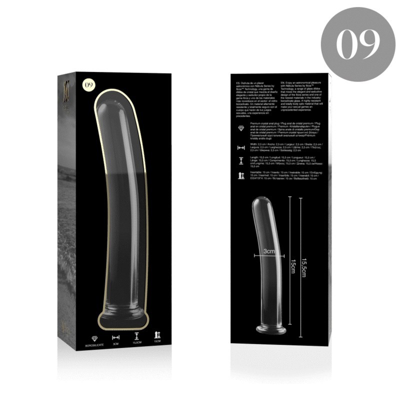 NEBULA SERIES BY IBIZA - MODELO 9 DILDO CRISTAL TRANSPARENTE 15.5 CM -O- 2.5 CM