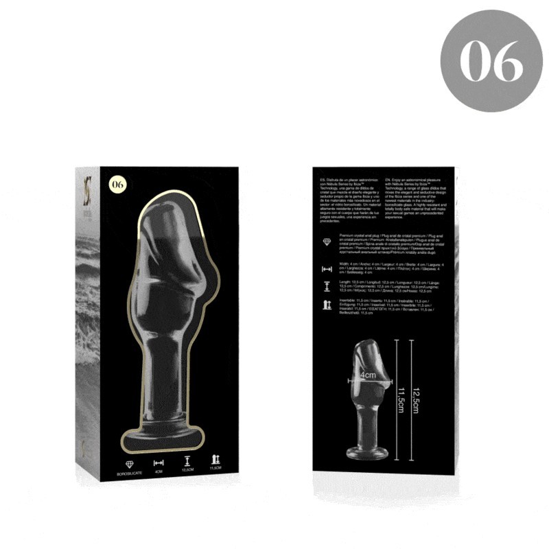 NEBULA SERIES BY IBIZA - MODELO 6 PLUG CRISTAL TRANSPARENTE 12.5 CM -O- 4 CM