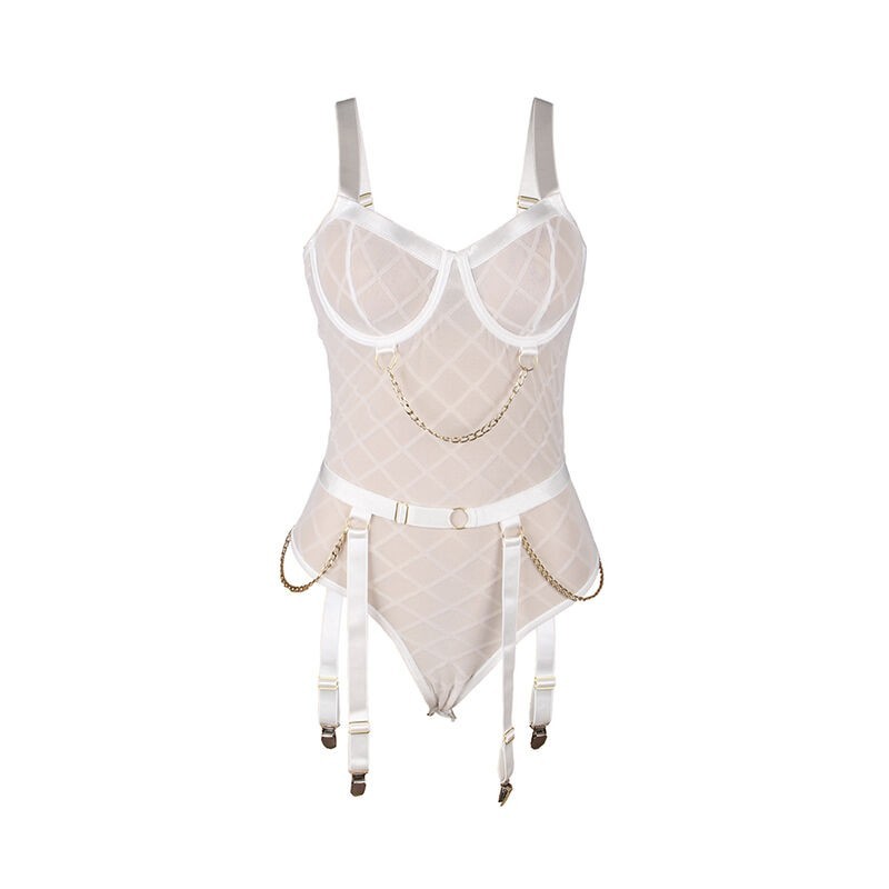 SUBBLIME - 954291 BODY CON CADENAS LIGUEROS BLANCO L-XL