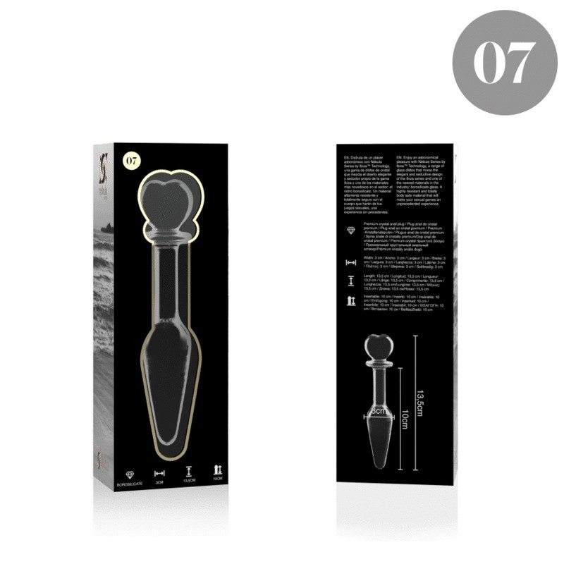 NEBULA SERIES BY IBIZA - MODELO 7 PLUG CRISTAL TRANSPARENTE 13.5 CM -O- 3 CM